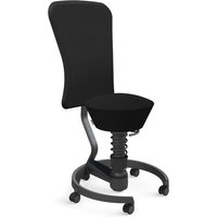 AERIS SWOPPER MIT ROLLEN UND LEHNE - Swopper Low Wollmischung Schwarz Gestell Schwarz