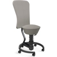 AERIS SWOPPER MIT ROLLEN UND LEHNE - Swopper Low Wollmischung Grau Gestell Schwarz