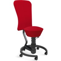 AERIS SWOPPER MIT ROLLEN UND LEHNE - Swopper Low Wollmischung Rot Gestell Schwarz