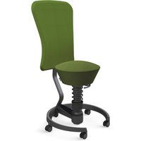 AERIS SWOPPER MIT ROLLEN UND LEHNE - Swopper Low Wollmischung Grün Gestell Schwarz