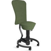 AERIS SWOPPER MIT ROLLEN UND LEHNE - Swopper Standard Mikrofaser Grün Gestell Schwarz