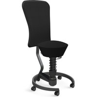 AERIS SWOPPER MIT ROLLEN UND LEHNE - Swopper Standard Wollmischung Schwarz Gestell Schwarz