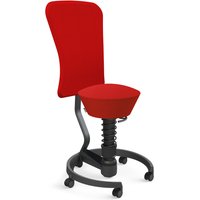 AERIS SWOPPER MIT ROLLEN UND LEHNE - Swopper Standard Wollmischung Rot Gestell Schwarz