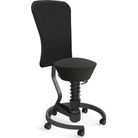 AERIS SWOPPER MIT ROLLEN UND LEHNE - Swopper Standard Kunstleder Schwarz Schwarz