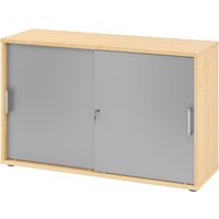 BETA 1752S | Schiebetürenschrank | 2 OH - Ahorn/Silber Chromgriff Metall