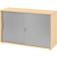 BETA 1752S | Schiebetürenschrank | 2 OH - Ahorn/Silber Relinggriff Kunststoff