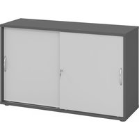 BETA 1752S | Schiebetürenschrank | 2 OH - Graphit/Grau Bogengriff Metall