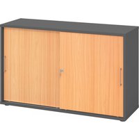 BETA 1752S | Schiebetürenschrank | 2 OH - Graphit/Buche Metallgriff