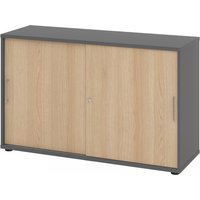 BETA 1752S | Schiebetürenschrank | 2 OH - Graphit/Eiche Metallgriff