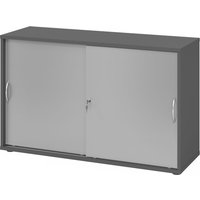 BETA 1752S | Schiebetürenschrank | 2 OH - Graphit/Silber Bogengriff Metall