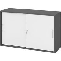 BETA 1752S | Schiebetürenschrank | 2 OH - Graphit/Weiß Metallgriff
