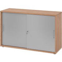 BETA 1752S | Schiebetürenschrank | 2 OH - Nussbaum/Silber Metallgriff