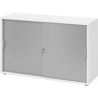 BETA 1752S | Schiebetürenschrank | 2 OH - Bogengriff Metall Weiß/Silber