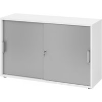 BETA 1752S | Schiebetürenschrank | 2 OH - Chromgriff Metall Weiß/Silber