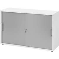 BETA 1752S | Schiebetürenschrank | 2 OH - Relinggriff Kunststoff Weiß/Silber