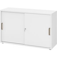 BETA 1752S | Schiebetürenschrank | 2 OH - Weiß Streifengriff Kunststoff