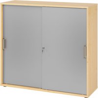 BETA 1753S | Schiebetürenschrank | 3 OH - Ahorn/Silber Streifengriff Kunststoff