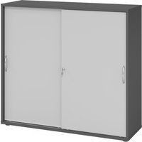 BETA 1753S | Schiebetürenschrank | 3 OH - Graphit/Grau Bogengriff Metall
