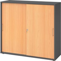 BETA 1753S | Schiebetürenschrank | 3 OH - Graphit/Buche Metallgriff