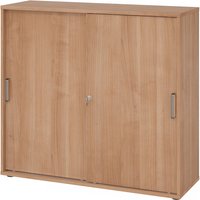 BETA 1753S | Schiebetürenschrank | 3 OH - Nussbaum Streifengriff Kunststoff