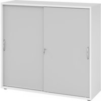 BETA 1753S | Schiebetürenschrank | 3 OH - Bogengriff Metall Weiß/Grau