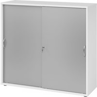 BETA 1753S | Schiebetürenschrank | 3 OH - Bogengriff Metall Weiß/Silber