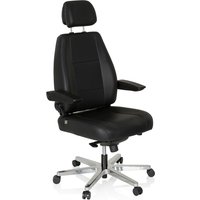 24 HOURS | Leder - XXL Drehstuhl Schwarz