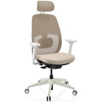 Skandis Pro | mit Kopfstütze - Profi Bürostuhl Beige / Weiß