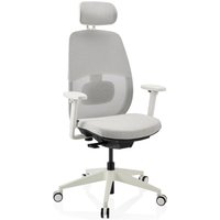 Skandis Pro | mit Kopfstütze - Profi Bürostuhl Grau / Weiß