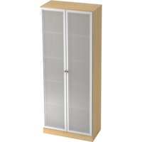 SIGNA K 6100G SG - Ahorn/Silber 5 OH mit Knauf Schrank mit Milchglastüren
