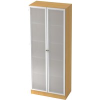 SIGNA K 6100G SG - Buche/Silber 5 OH mit Knauf Schrank mit Milchglastüren