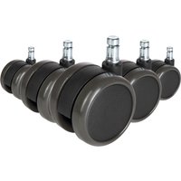 5x ROLO FREE 11mm/65mm | Hartböden - Stuhlrollen Schwarz