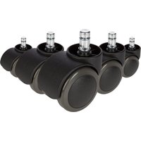 5x ROLO FREE 11mm/50mm | Hartböden - Stuhlrollen Schwarz