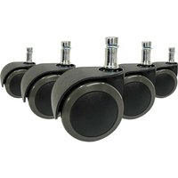 5x ROLO EASY 11mm/50mm | Hartböden - Stuhlrollen Schwarz