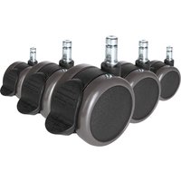 5x ROLO STOP 10mm/65mm | Hartböden - Stuhlrollen Schwarz
