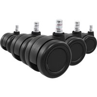 5x ROLO COLOR 60 11mm/60mm | Hartböden - Stuhlrollen Schwarz