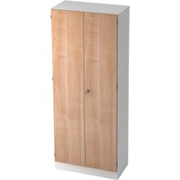 SIGNA K 6200 SG - 5 OH Weiß/Nussbaum mit Knauf (abschließbar) Garderobenschrank