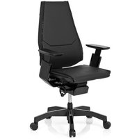 GENIDIA BLACK | Leder - High End Bürostuhl Schwarz