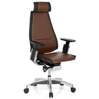 GENIDIA PRO | Leder - High End Bürostuhl Braun / Schwarz
