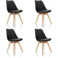 SCANDI 4 4er Pack - Schalenstuhl Schwarz