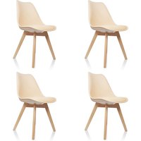 SCANDI 4 4er Pack - Schalenstuhl Beige