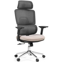 Ergomy Pro | Netzstoff / Stoff - Profi Bürostuhl Dunkelgrau / Beige