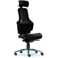 ZERO O1 - High End Bürostuhl Schwarz Leder