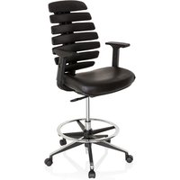 ERGO LINE II WORK | Leder - Counterstuhl Schwarz