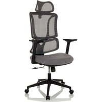 ERGOMY | Stoff / Netz | Rahmen: Schwarz - Home Office Bürostuhl Grau