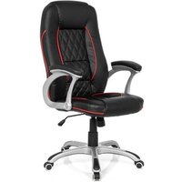 RELAX AB100 - Gamingstuhl Buerostuhl24 Kunstleder Schwarz/Rot