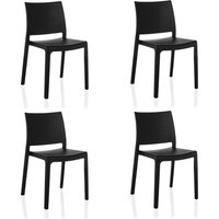 T37 V 4er Pack - Outdoor Stuhl Schwarz