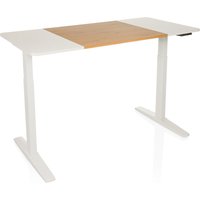 STAND T3 | 140x70 - Elektrisch höhenverstellbarer Schreibtisch Weiß/Eiche
