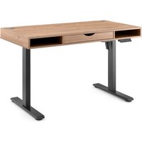 Worktime Style | 120x60 - Elektrisch höhenverstellbarer Schreibtisch Eiche/Schwarz