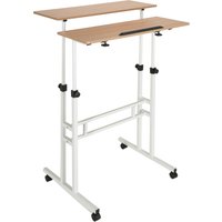 WORKSTATION I | 80x60 - Stehschreibtisch Weiß / Eiche